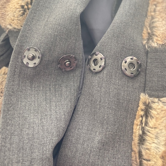 Etcetera women's brown and gray based belted faux fur vest. #445 - Picture 14 of 15